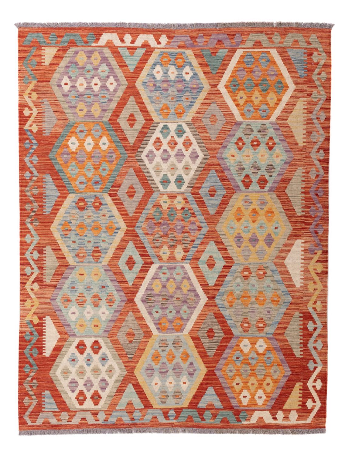 Kelim Rug - Splash - 192 x 150 cm - colorful