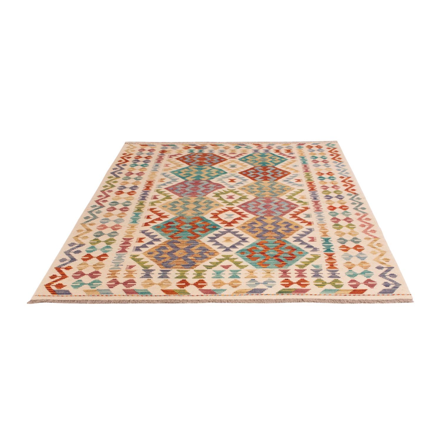 Kelim Rug - Splash - 195 x 157 cm - colorful