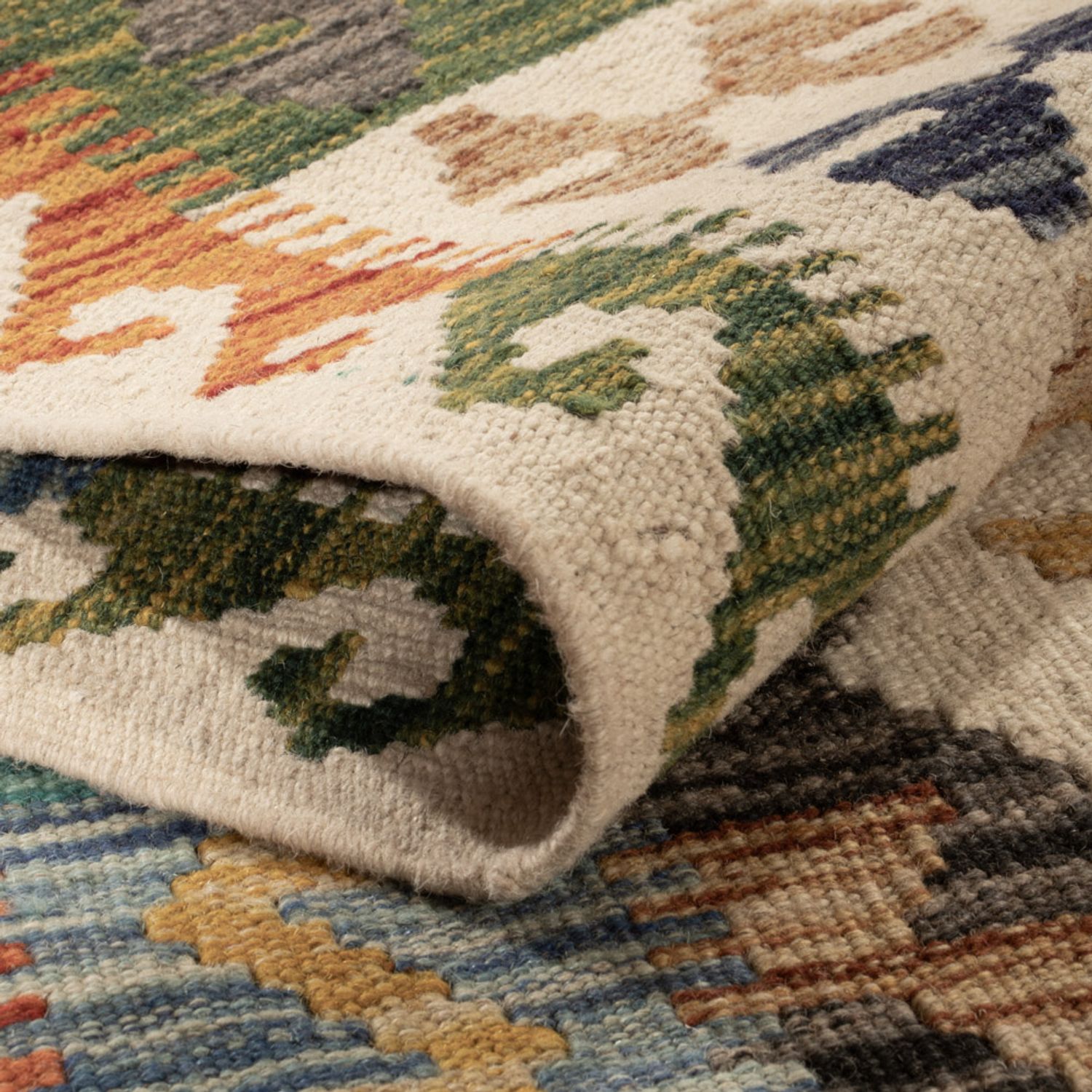 Kelim Rug - Splash - 197 x 153 cm - colorful