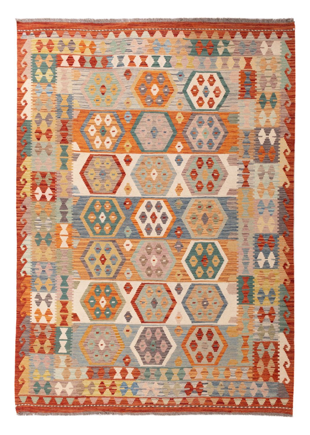 Kelim Rug - Splash - 249 x 178 cm - colorful