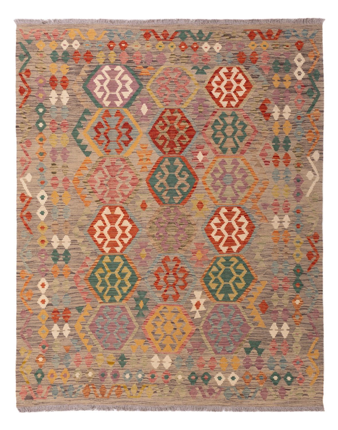 Kelim Rug - Splash - 203 x 161 cm - colorful