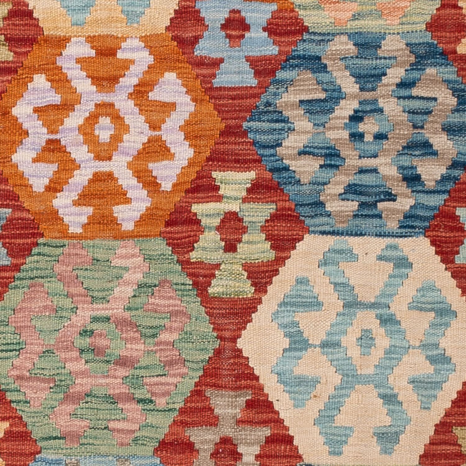 Kelim Rug - Splash - 194 x 156 cm - colorful