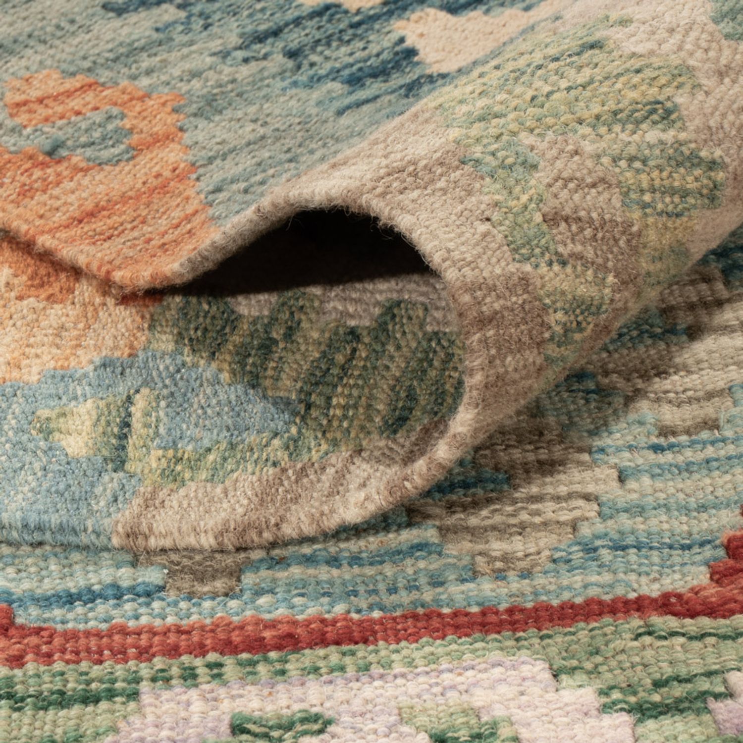 Kelim Rug - Splash - 194 x 156 cm - colorful