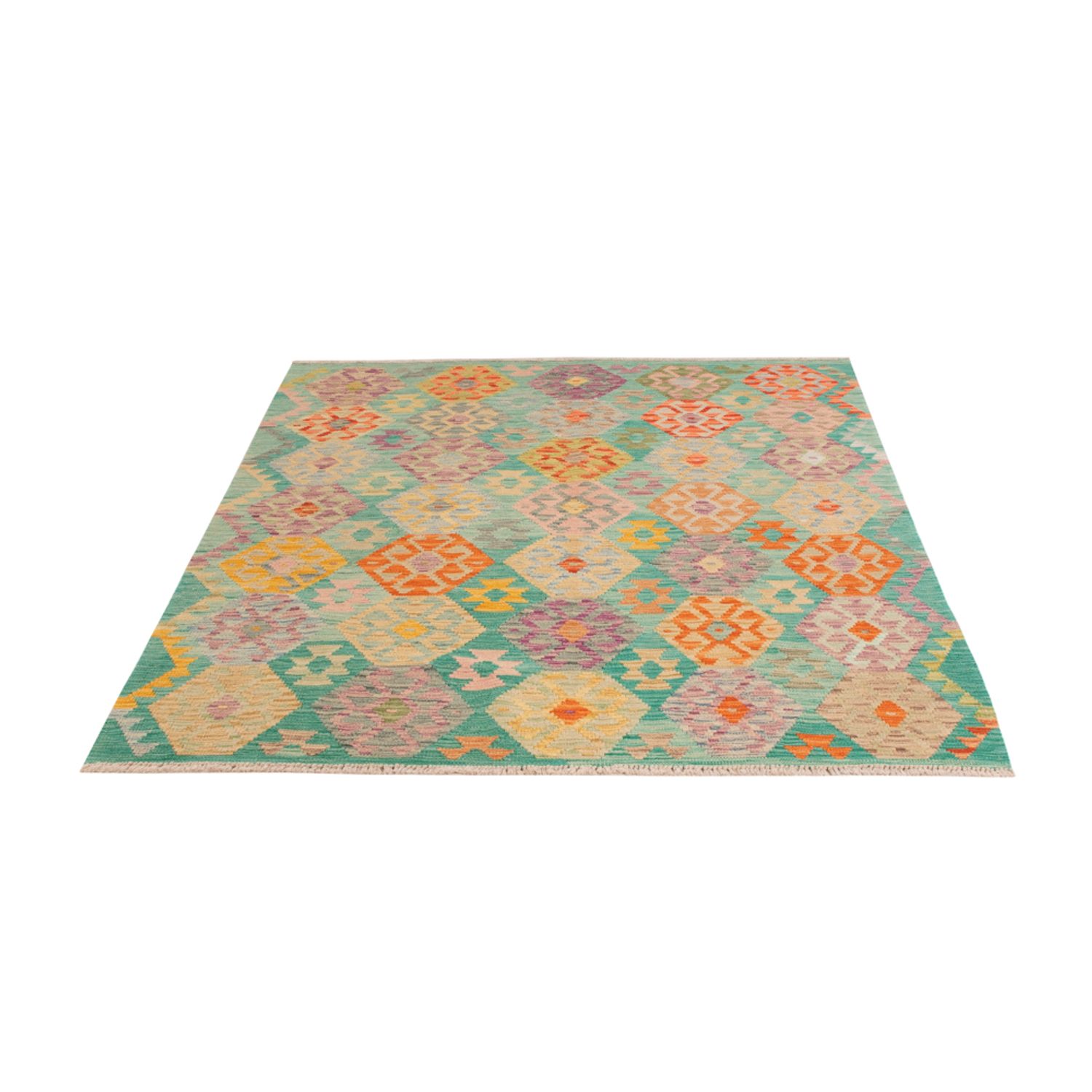 Kelim Rug - Splash - 193 x 151 cm - colorful