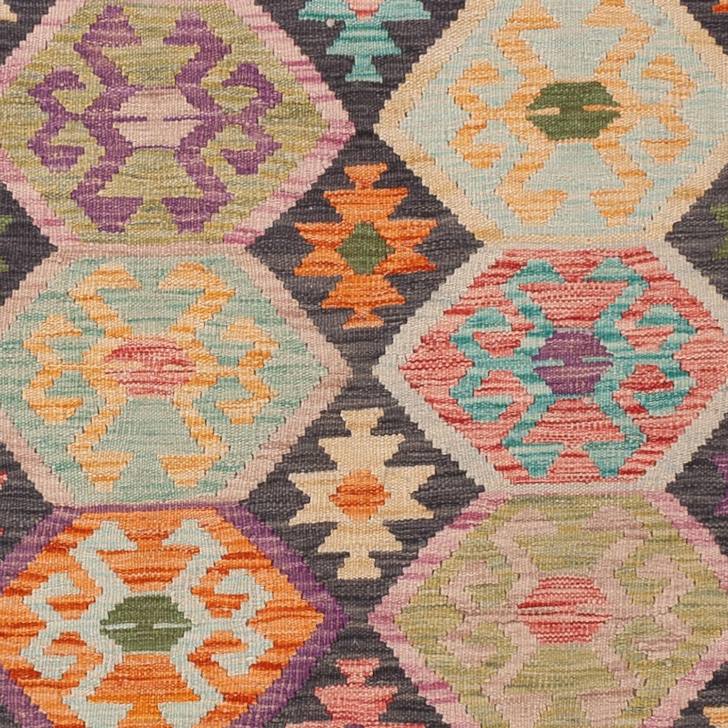 Kelim Rug - Splash - 195 x 161 cm - colorful