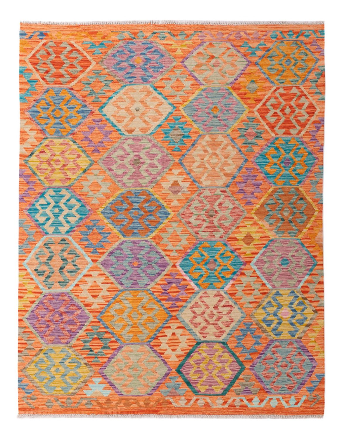 Kelim Rug - Splash - 195 x 149 cm - colorful