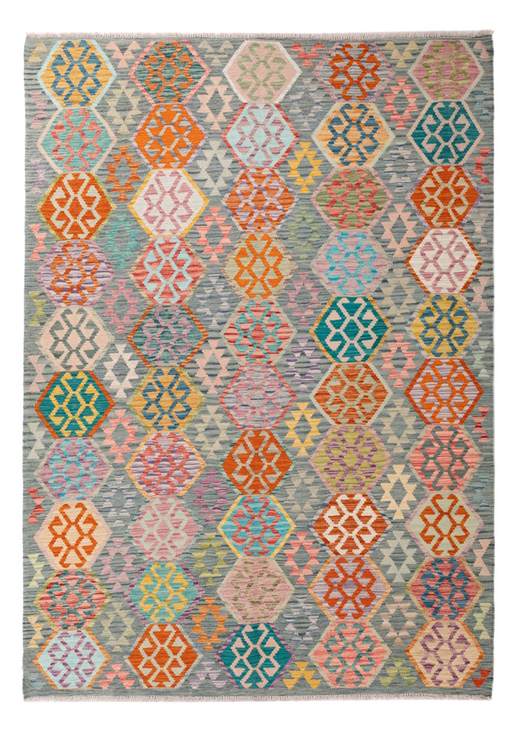 Kelim Rug - Splash - 253 x 178 cm - colorful