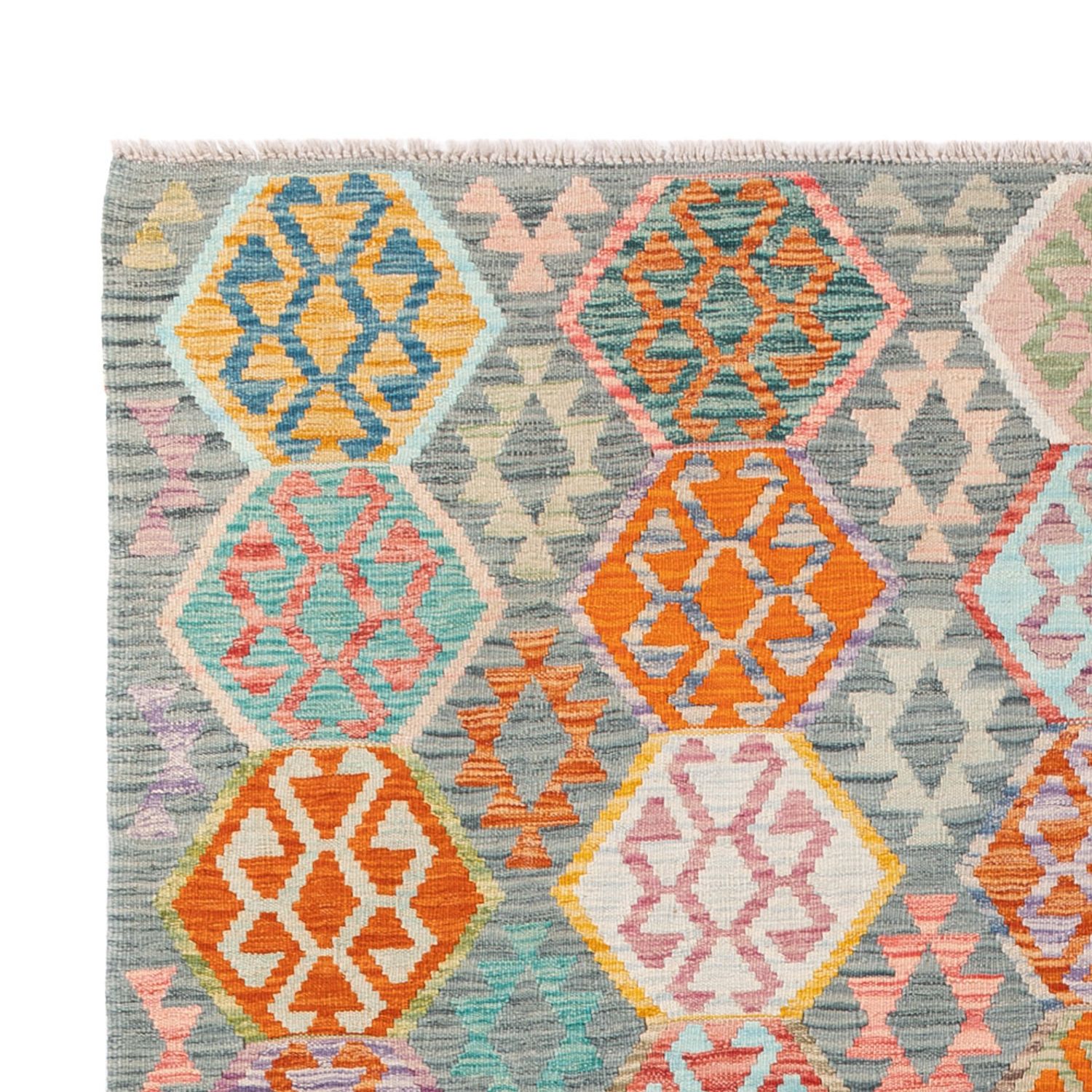 Kelim Rug - Splash - 253 x 178 cm - colorful