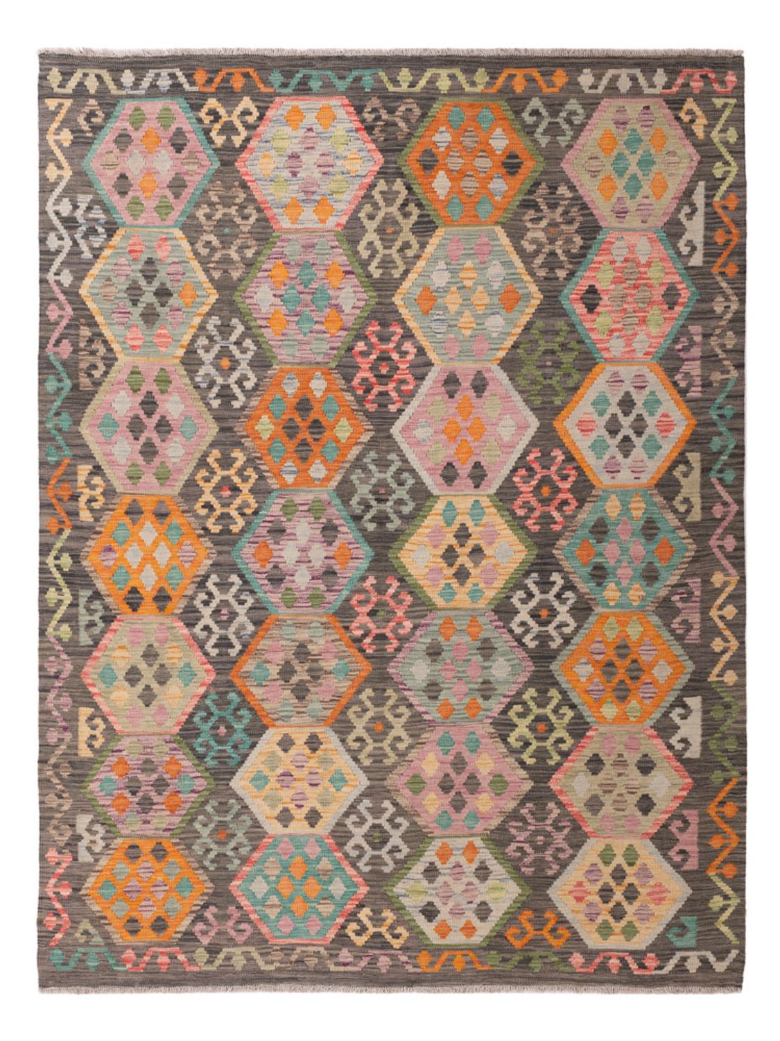 Kelim Rug - Splash - 241 x 185 cm - colorful