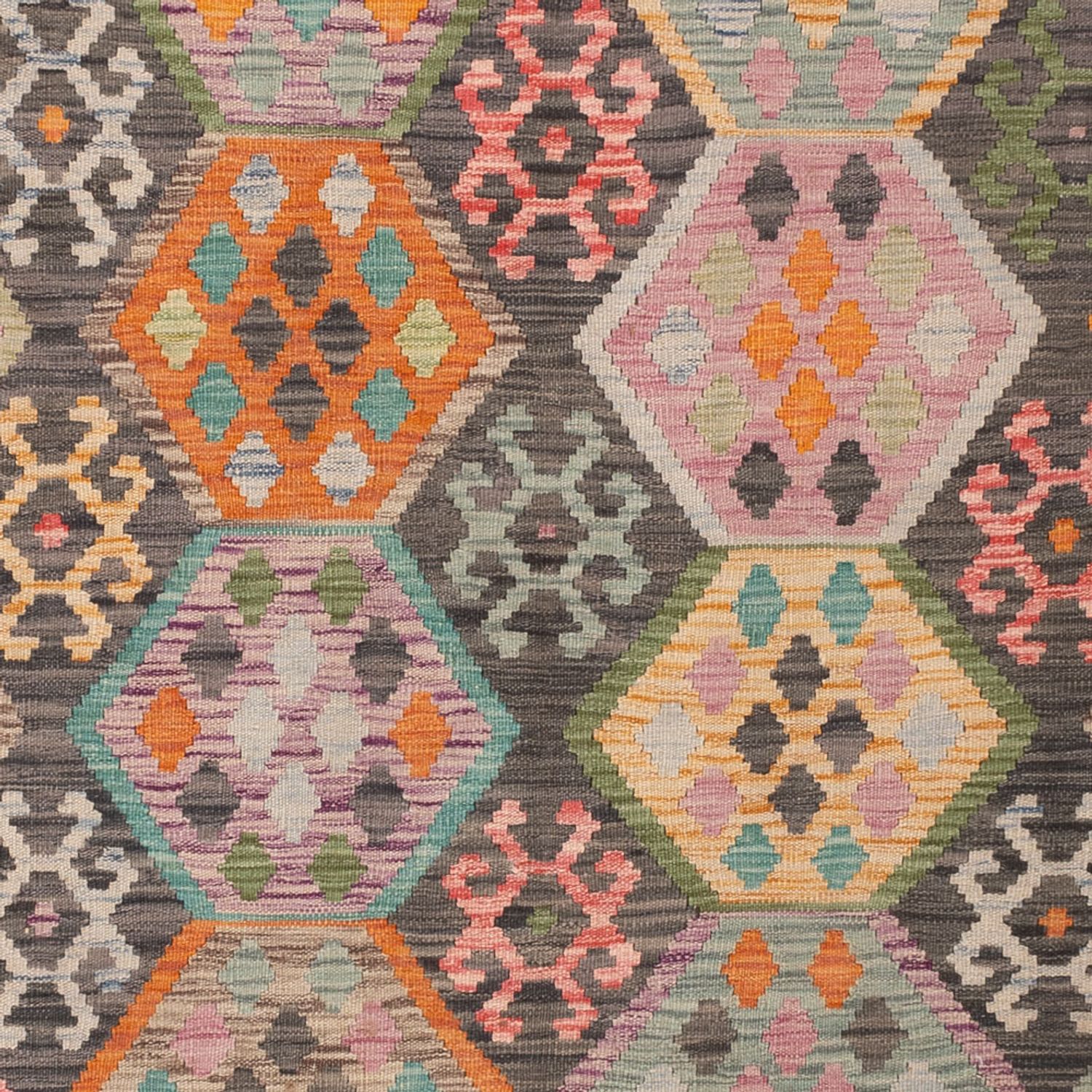 Kelim Rug - Splash - 241 x 185 cm - colorful