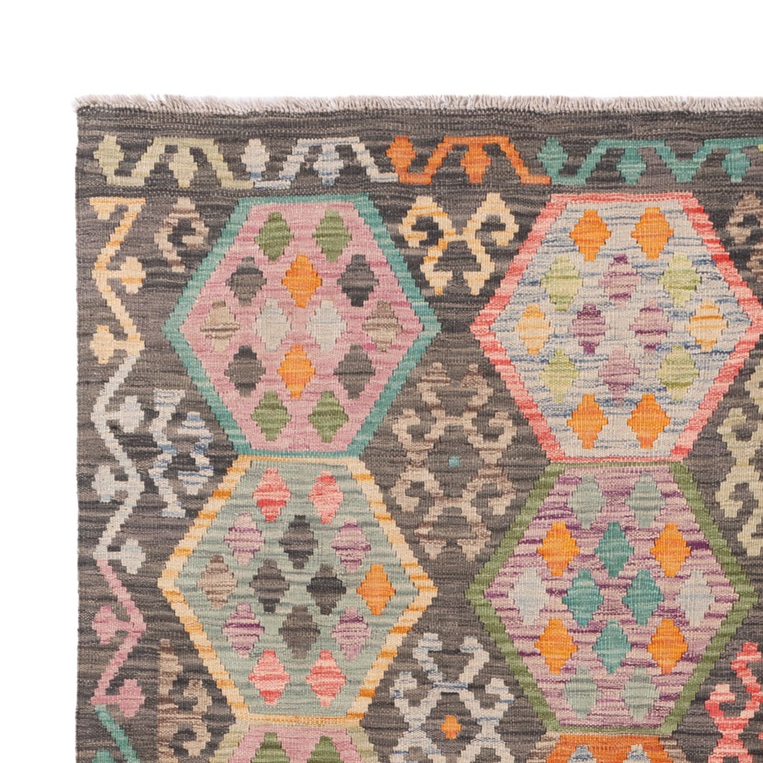 Kelim Rug - Splash - 241 x 185 cm - colorful