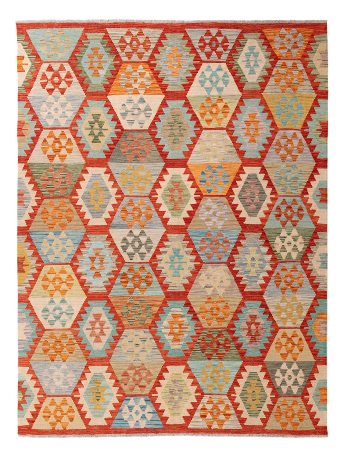 Kelim Rug - Splash - 241 x 178 cm - colorful