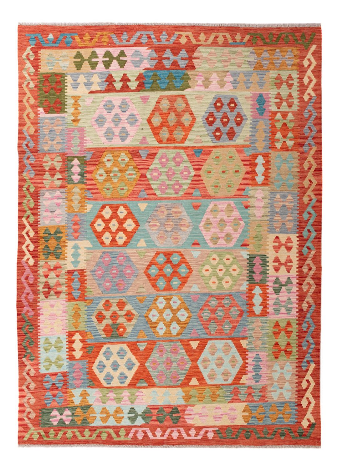 Kelim Rug - Splash - 243 x 172 cm - colorful