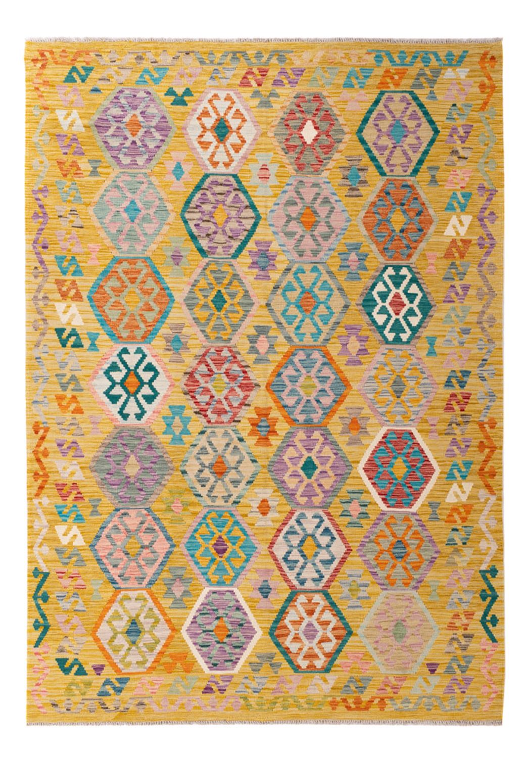 Kelim Rug - Splash - 255 x 178 cm - colorful