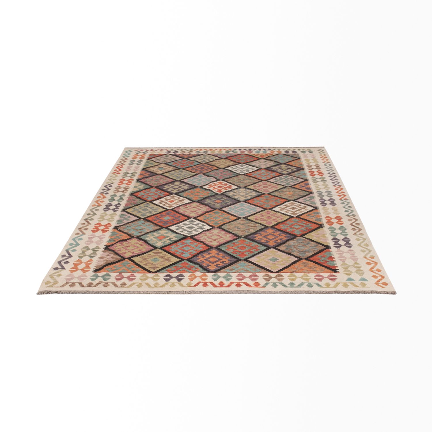 Kelim Rug - Splash - 252 x 187 cm - colorful