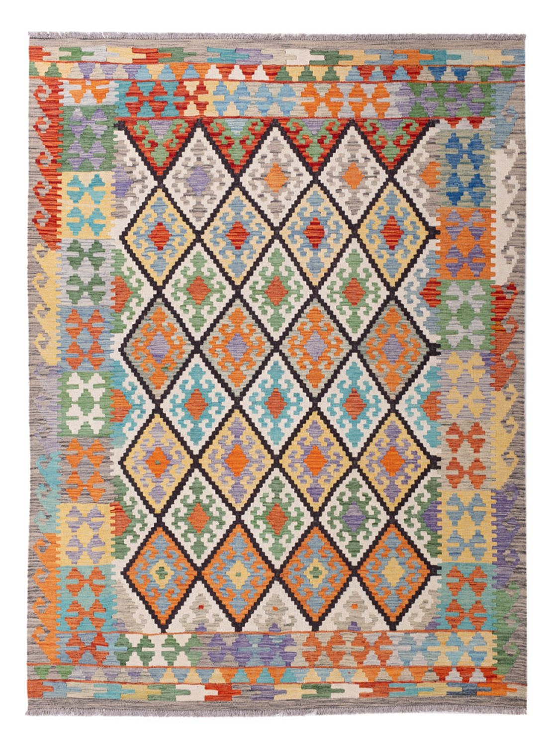 Kelim Rug - Splash - 247 x 183 cm - colorful