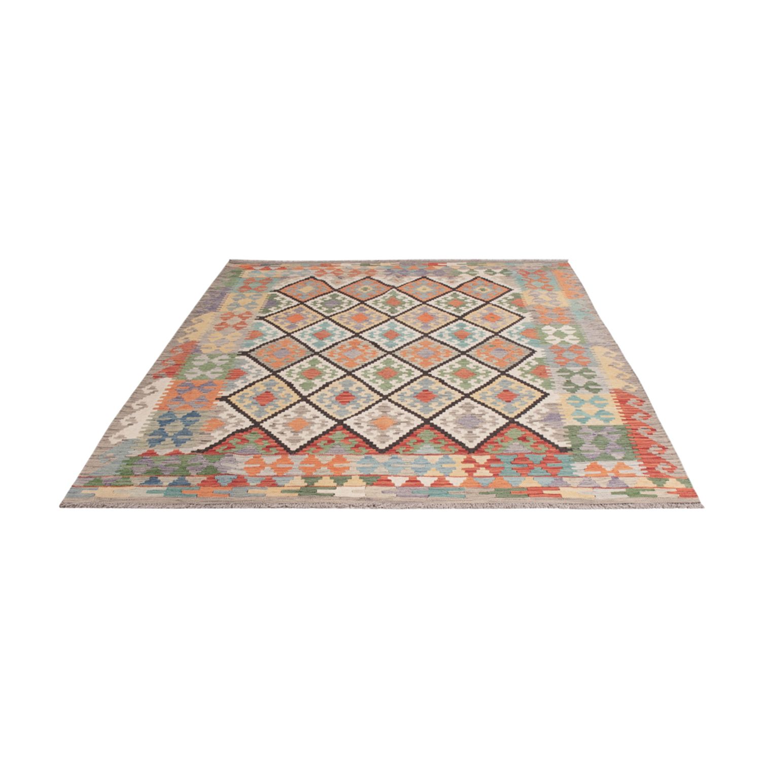 Kelim Rug - Splash - 247 x 183 cm - colorful