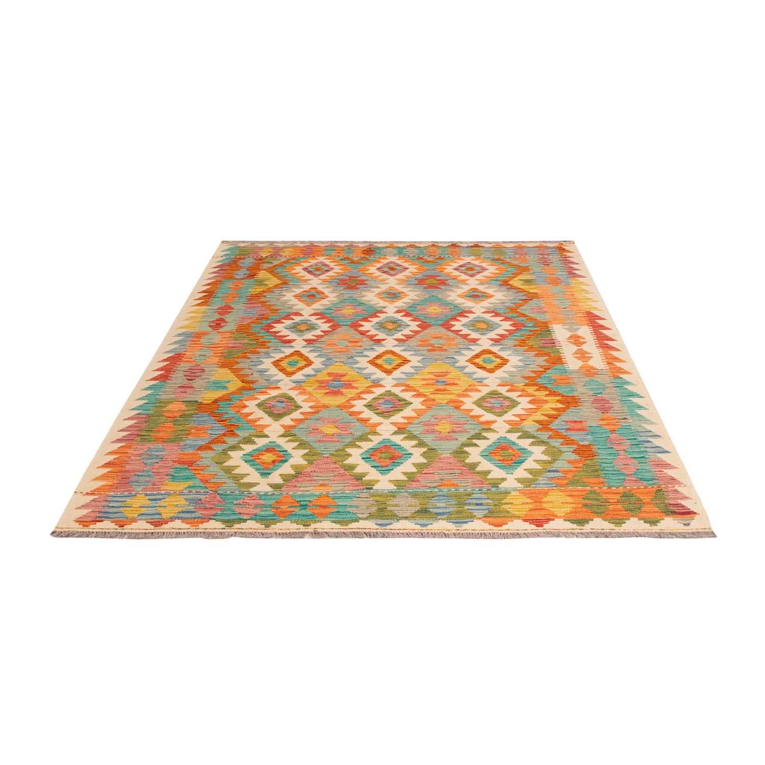 Kelim Rug - Splash - 197 x 159 cm - colorful
