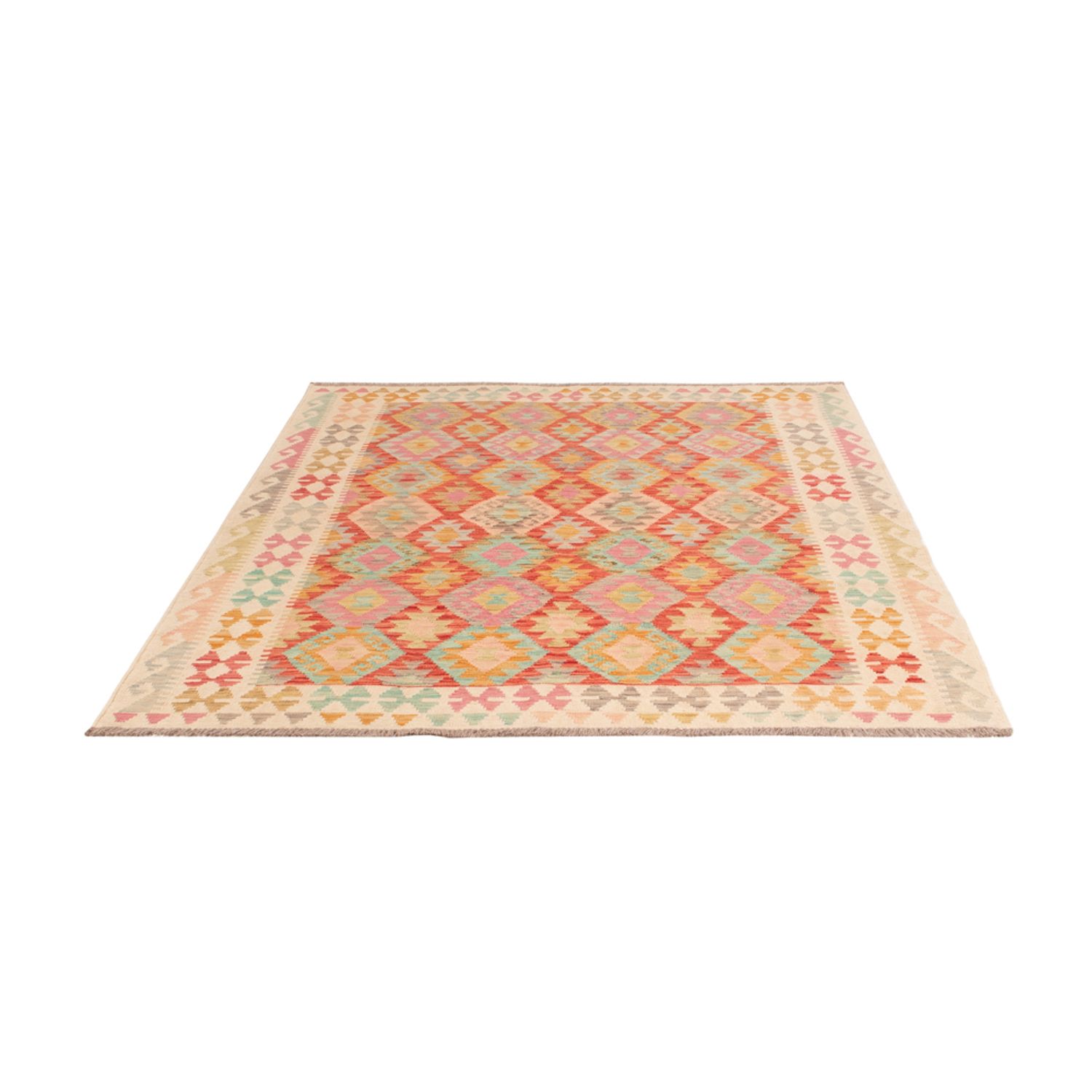 Kelim Rug - Splash - 198 x 154 cm - colorful