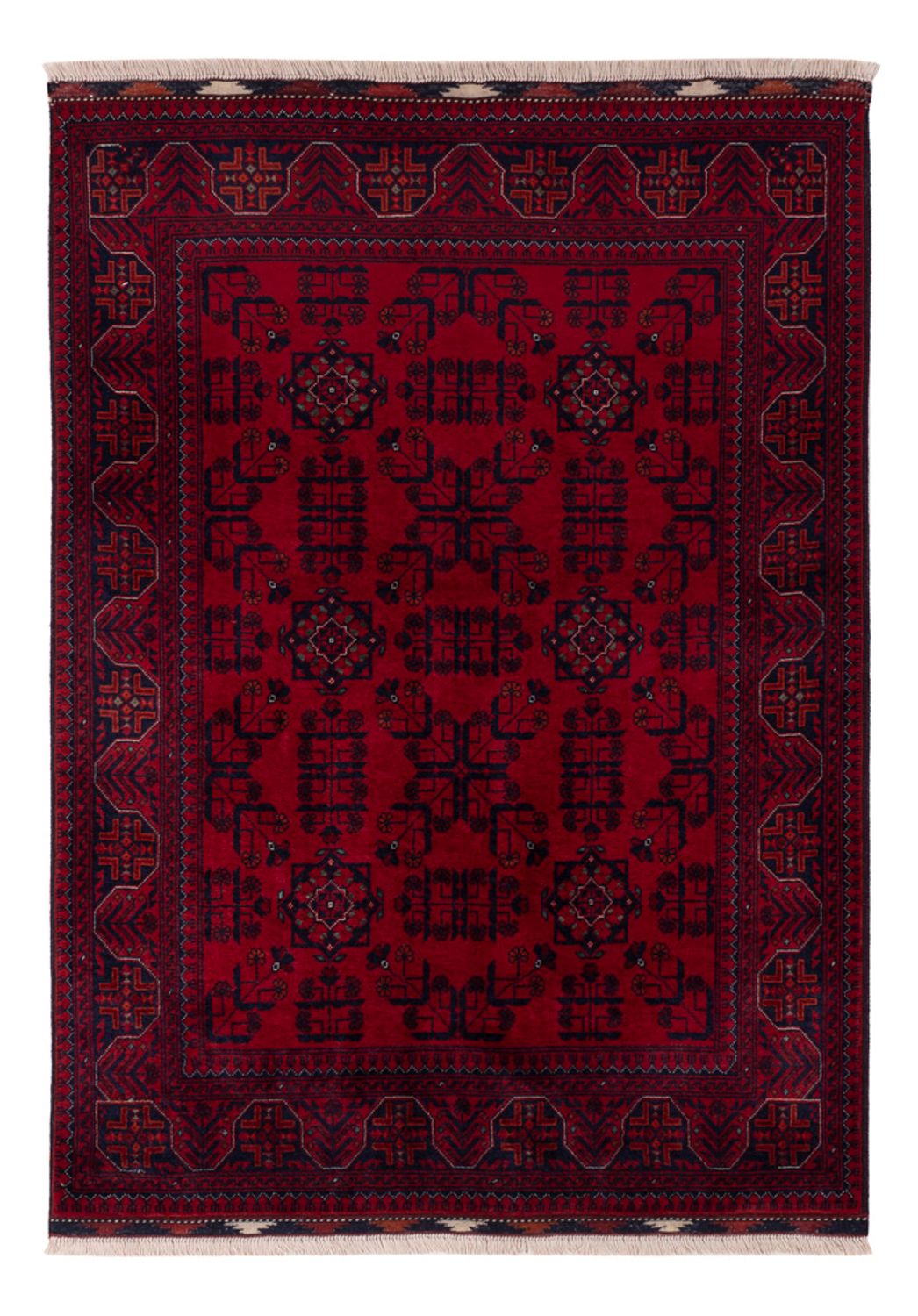 Afghan Rug - Royal - 141 x 100 cm - red