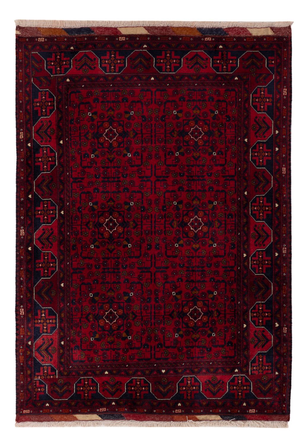 Afghan Rug - Royal - 139 x 100 cm - red