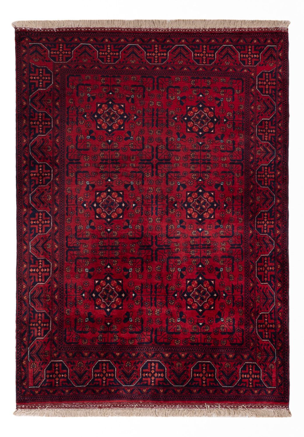 Afghan Rug - Royal - 138 x 101 cm - red