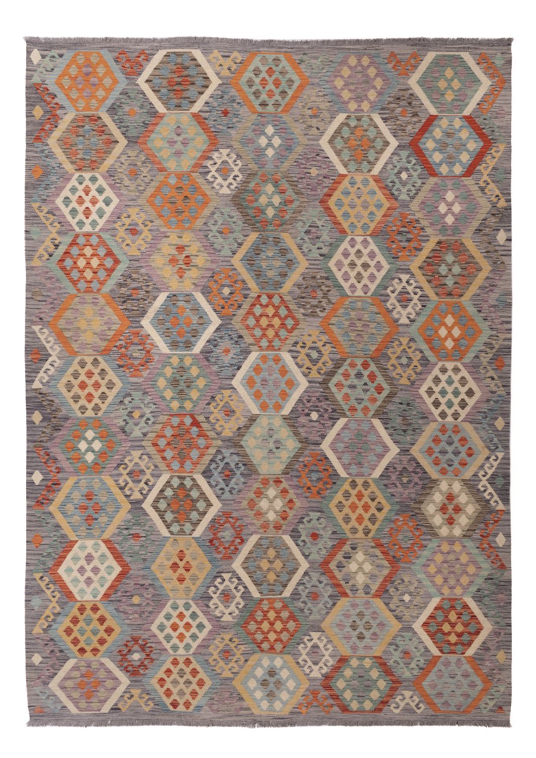 Kelim Rug - Splash - 350 x 249 cm - colorful