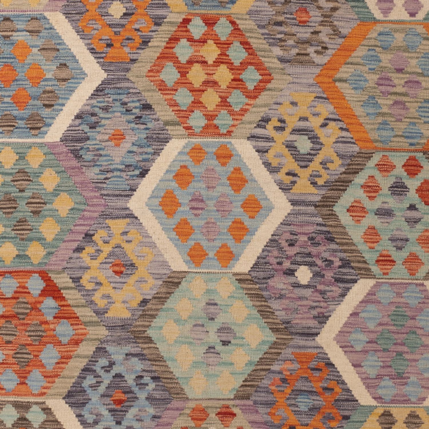 Kelim Rug - Splash - 350 x 249 cm - colorful