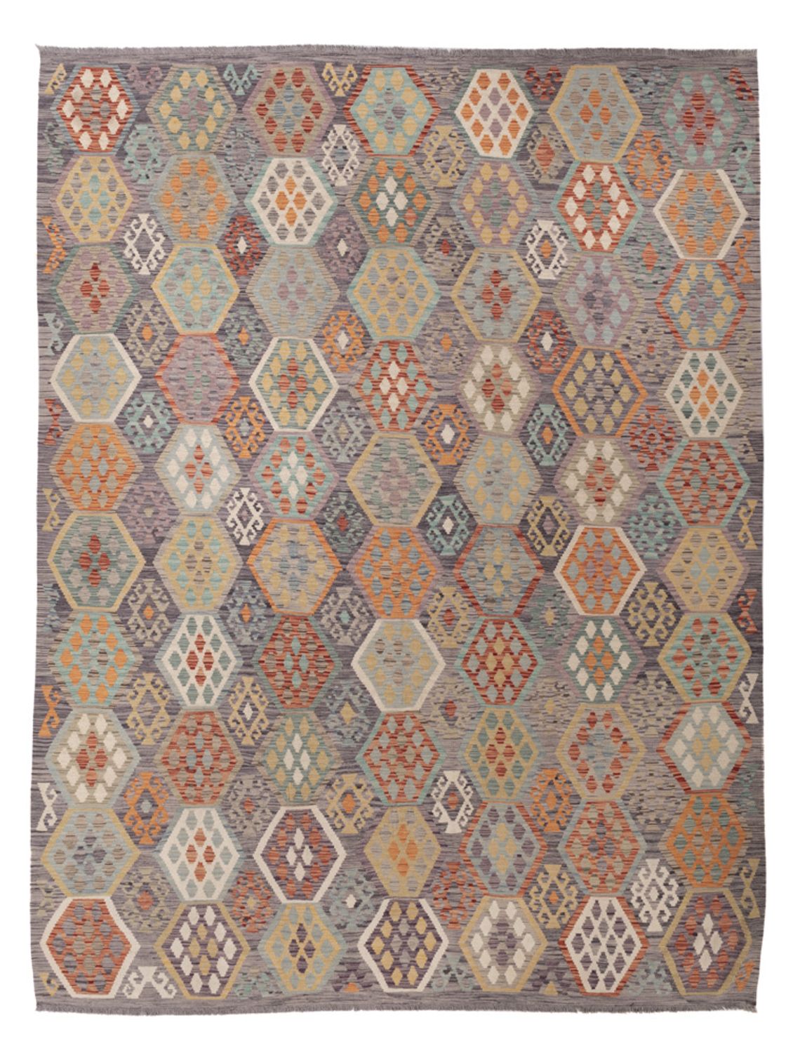 Kelim Rug - Splash - 349 x 268 cm - colorful