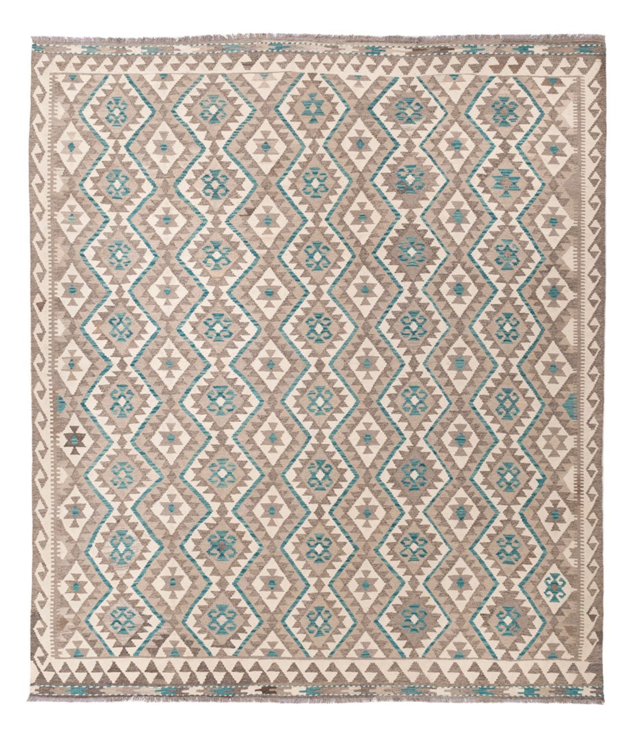Kelim Rug - Splash - 300 x 257 cm - natural