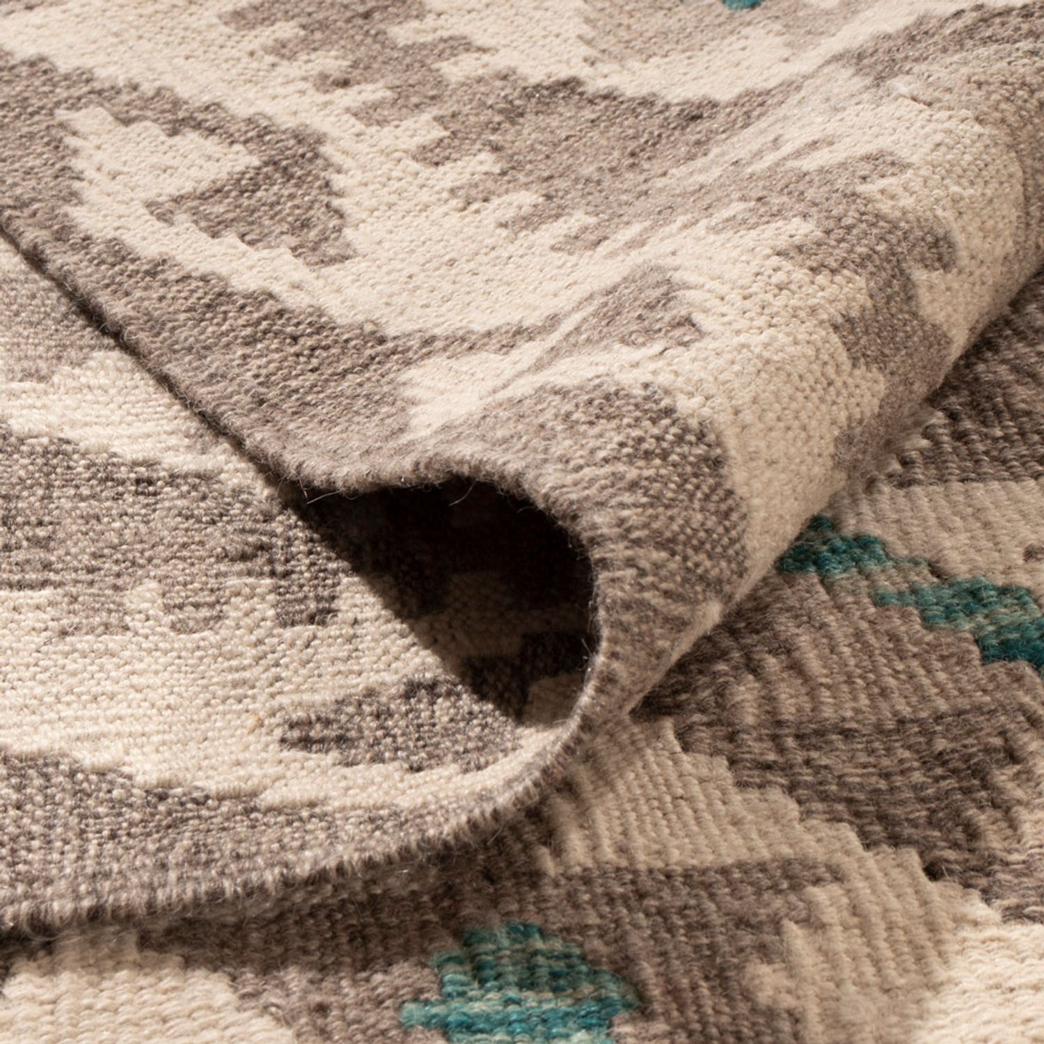 Kelim Rug - Splash - 300 x 257 cm - natural