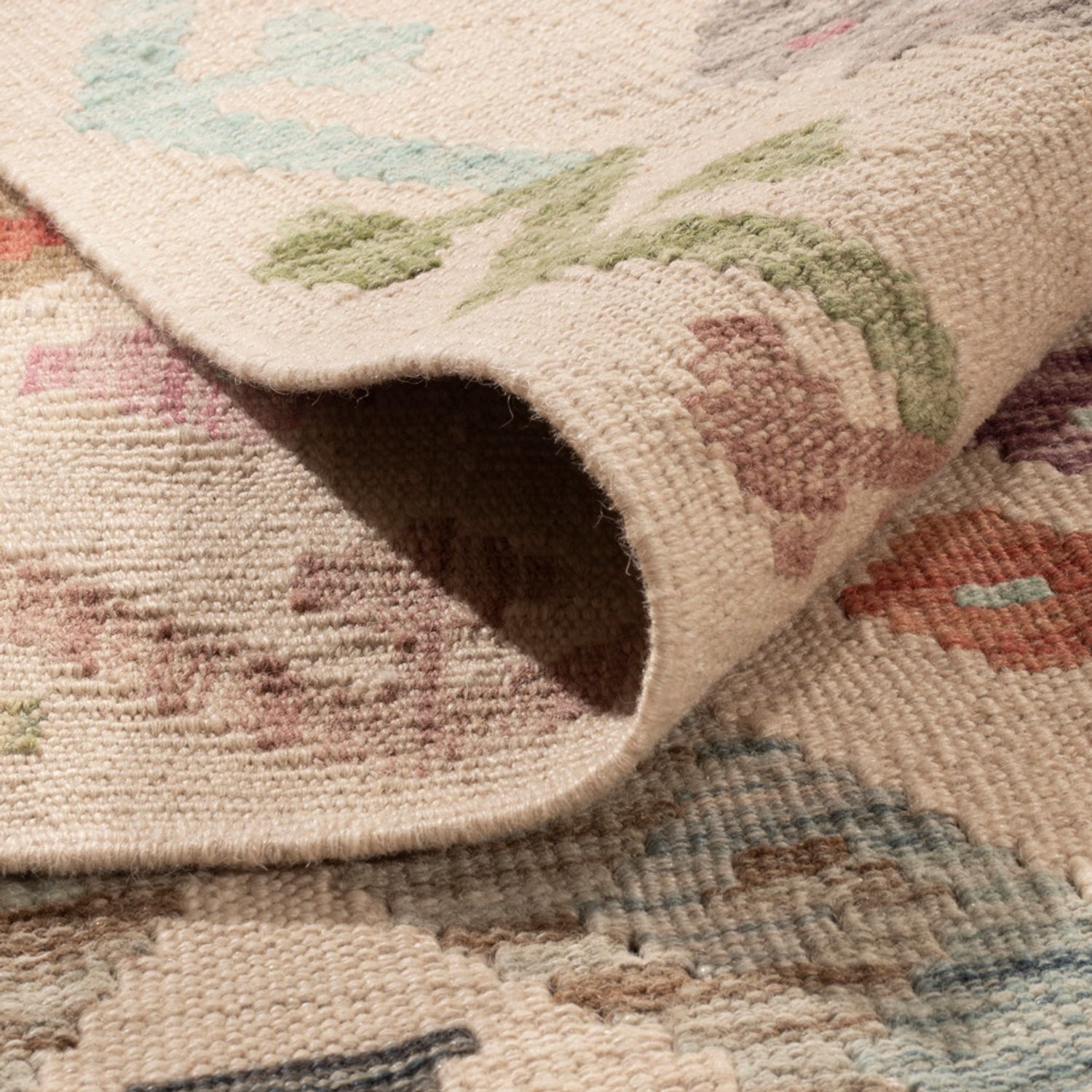 Kelim Rug - Splash - 290 x 252 cm - colorful