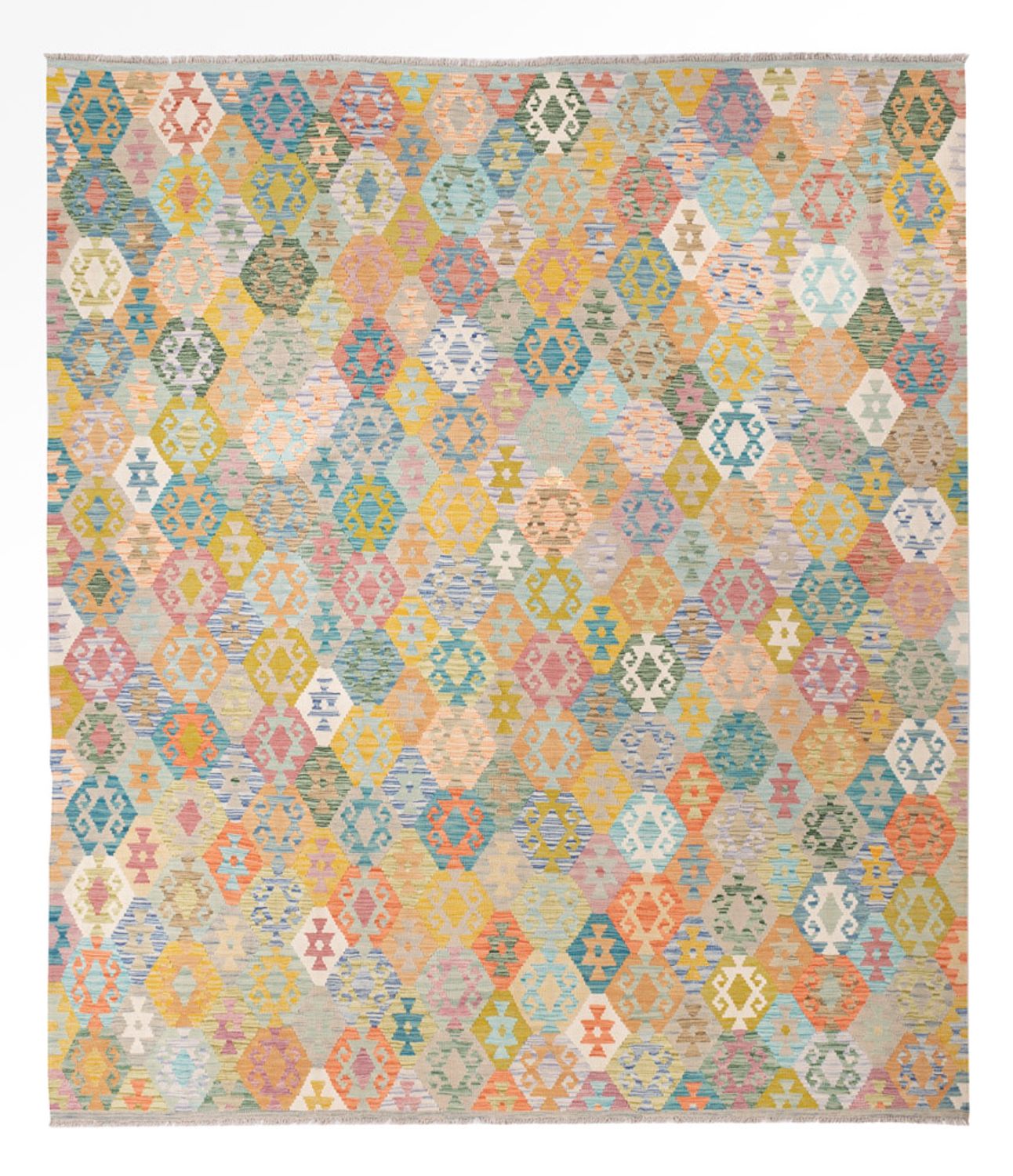 Kelim Rug - Splash - 307 x 264 cm - colorful