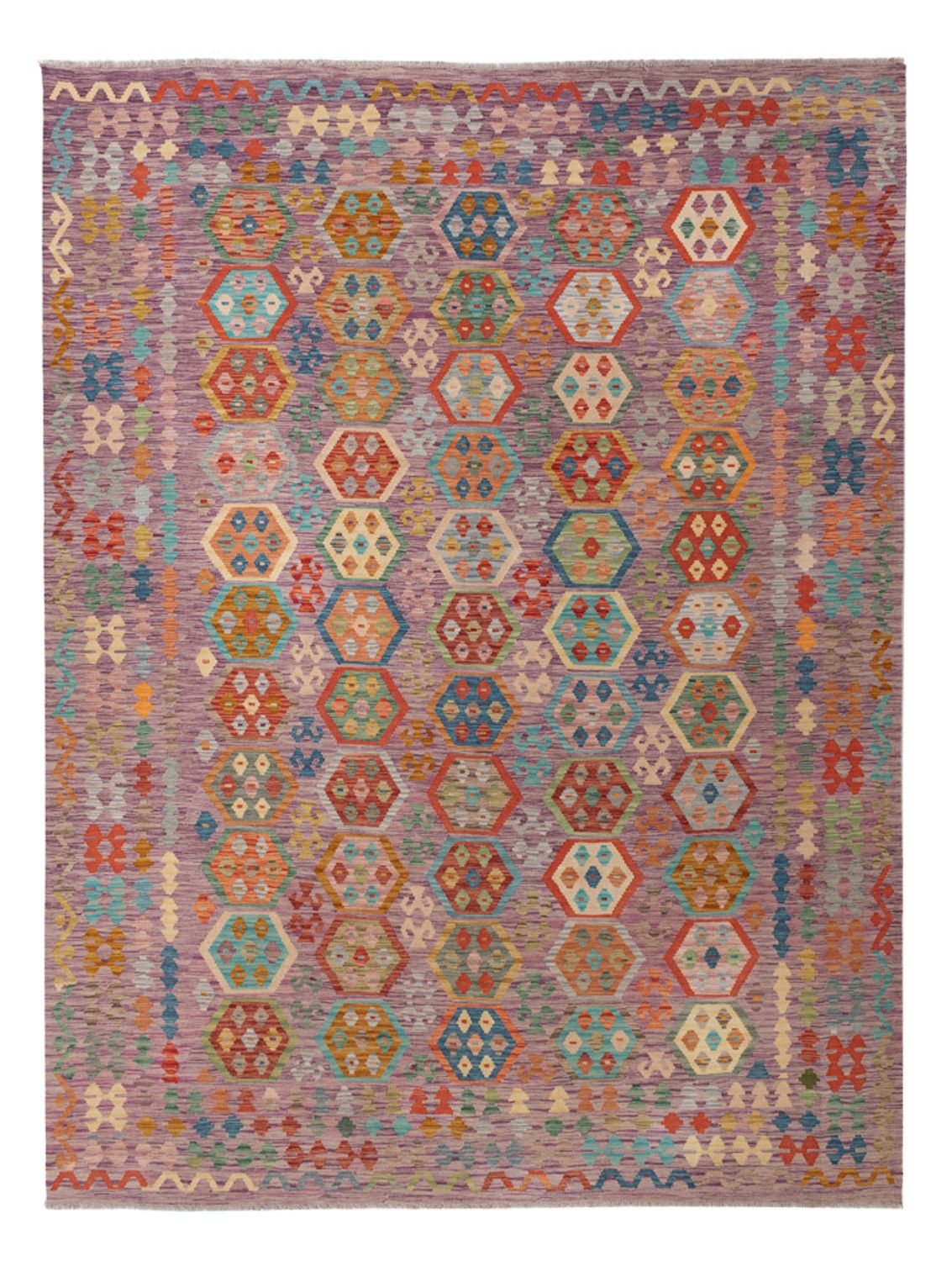 Kelim Rug - Splash - 335 x 257 cm - colorful