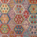 Kelim Rug - Splash - 335 x 257 cm - colorful