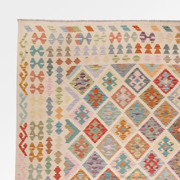 Kelim Rug - Splash - 387 x 310 cm - colorful