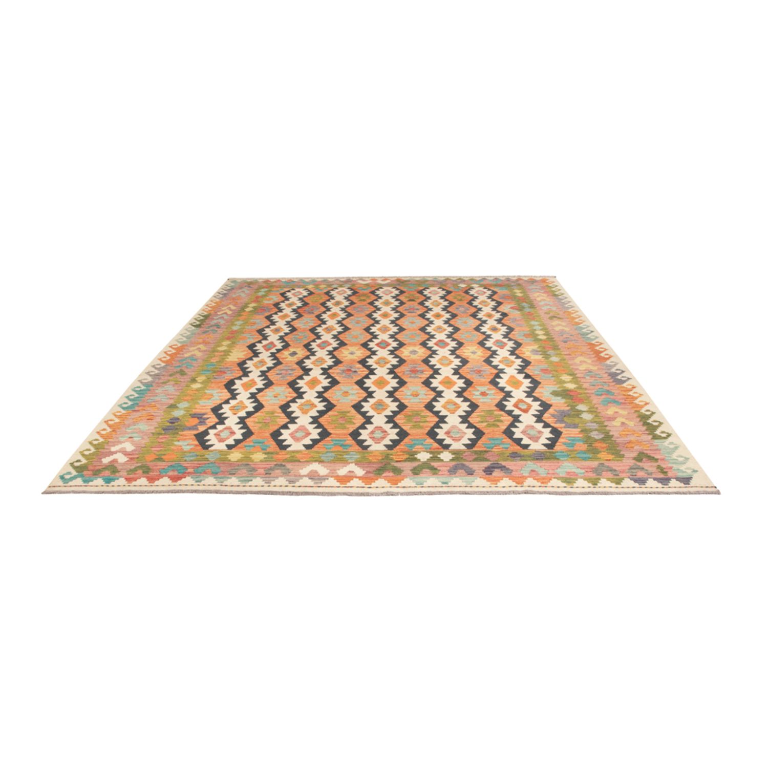 Kelim Rug - Splash - 299 x 261 cm - colorful