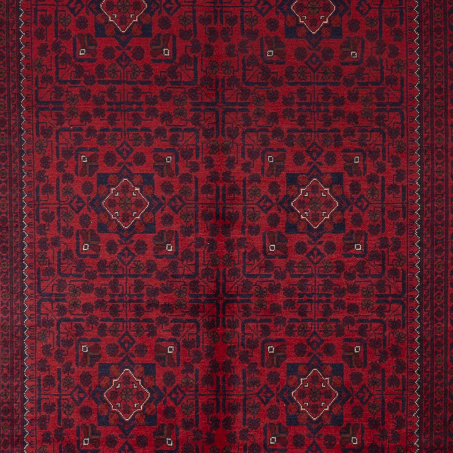 Runner Afghan Rug - Kunduz - 385 x 148 cm - red