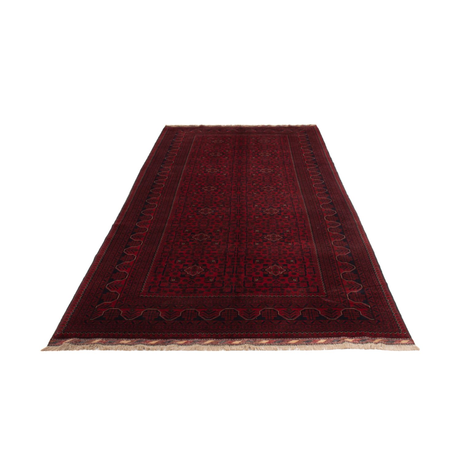 Runner Afghan Rug - Kunduz - 385 x 148 cm - red