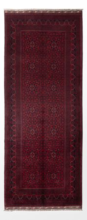 Runner Afghan Rug - Kunduz - 385 x 148 cm - red