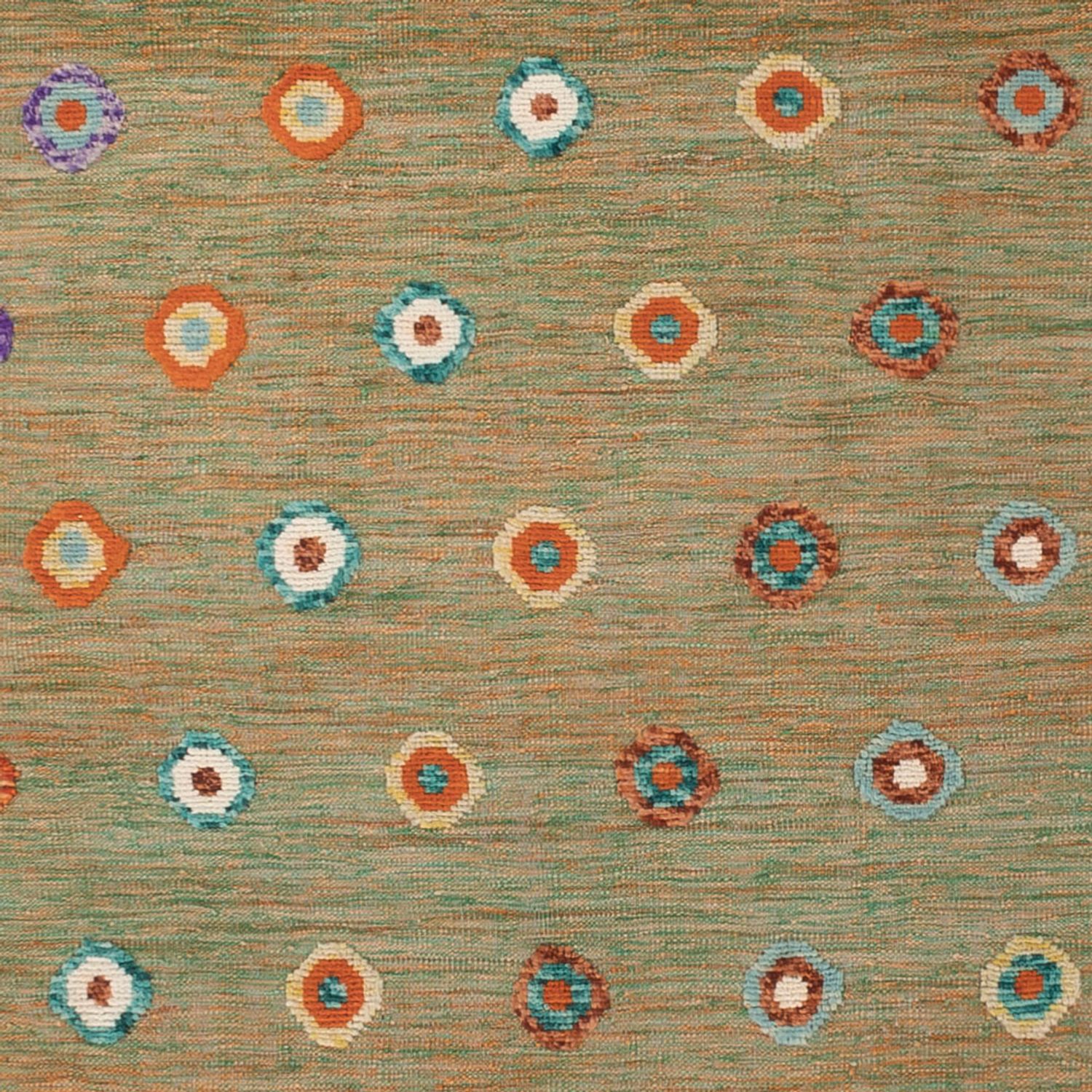 Kelim Rug - Splash - 303 x 258 cm - green