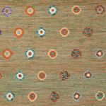 Kelim Rug - Splash - 303 x 258 cm - green