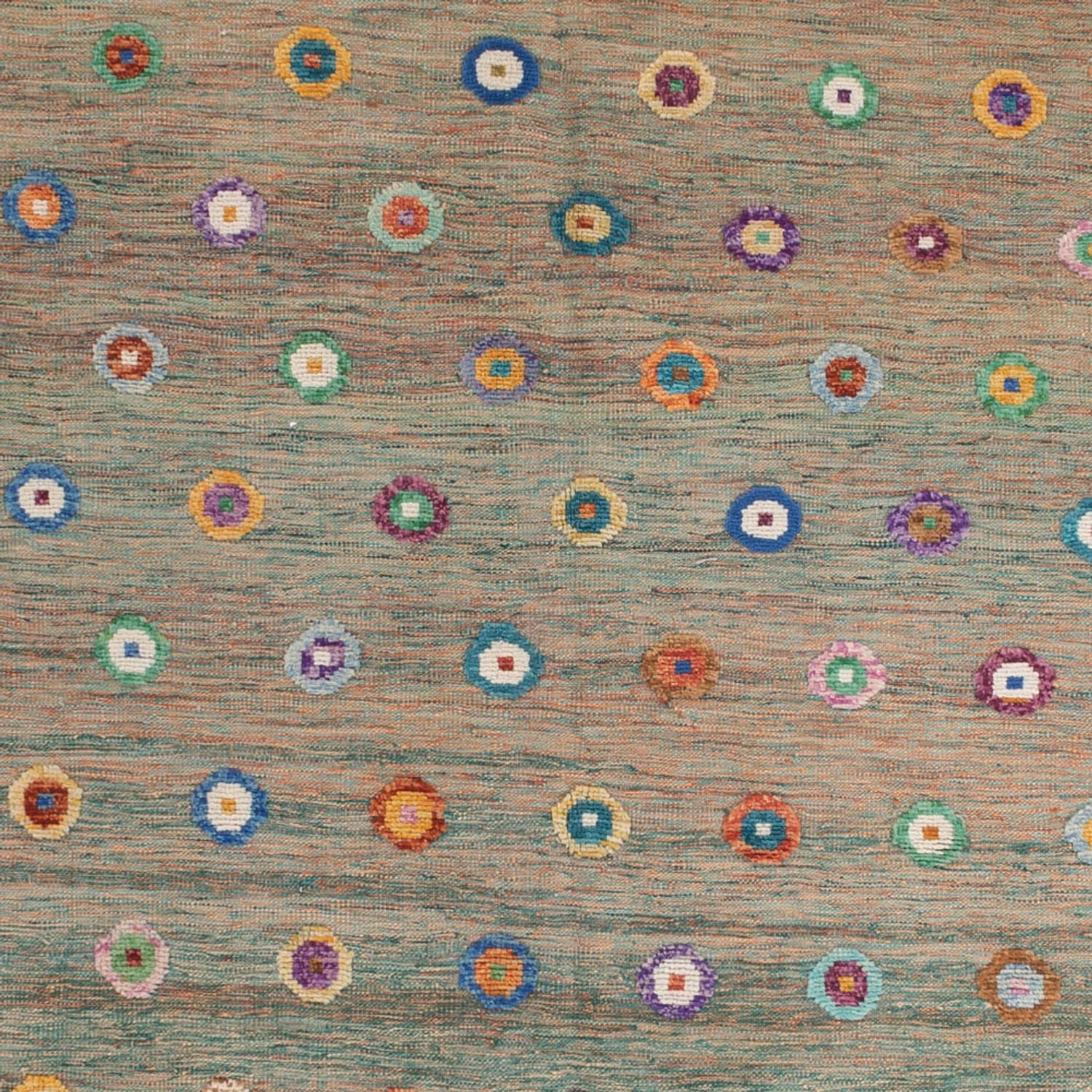 Kelim Rug - Splash - 394 x 313 cm - green