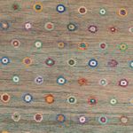 Kelim Rug - Splash - 394 x 313 cm - green