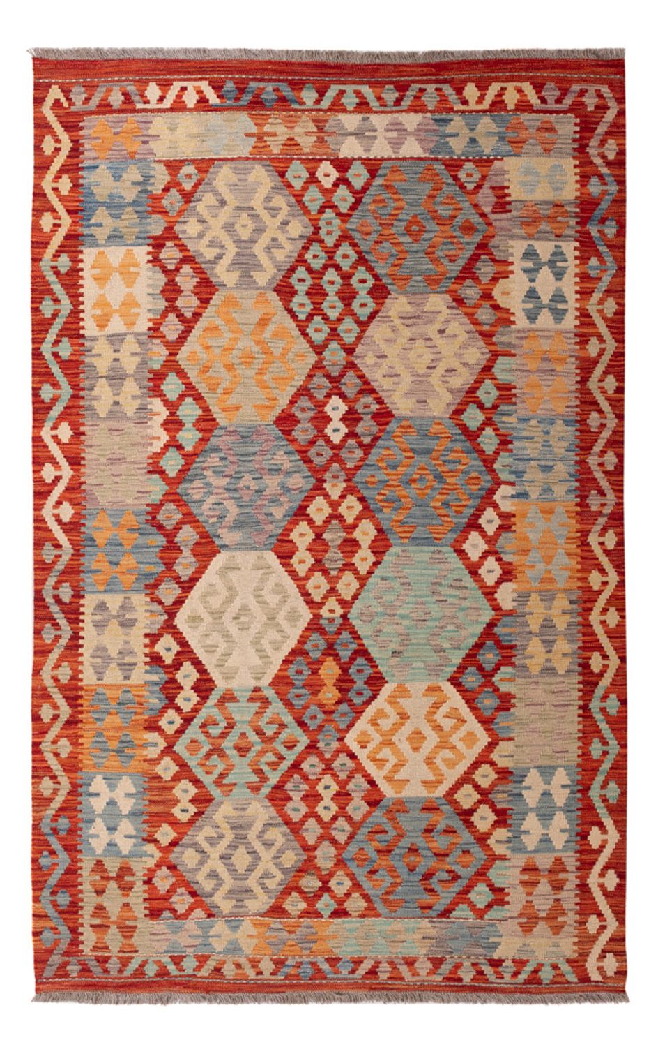 Kelim Rug - Splash - 201 x 127 cm - multicolored