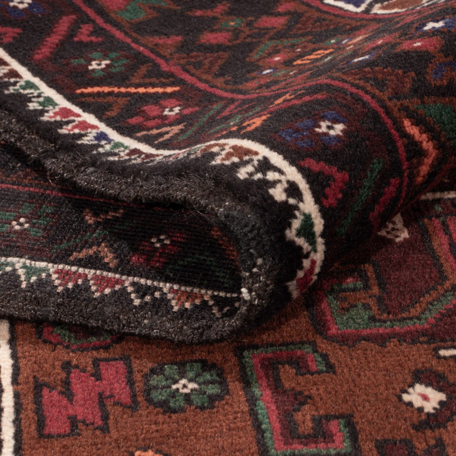 Runner Belutsch Rug - 222 x 103 cm - dark red