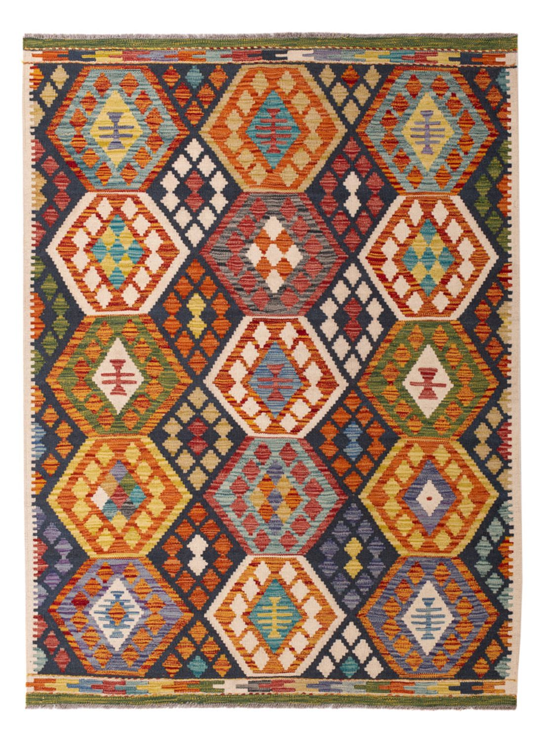 Kelim Rug - Splash - 176 x 128 cm - multicolored