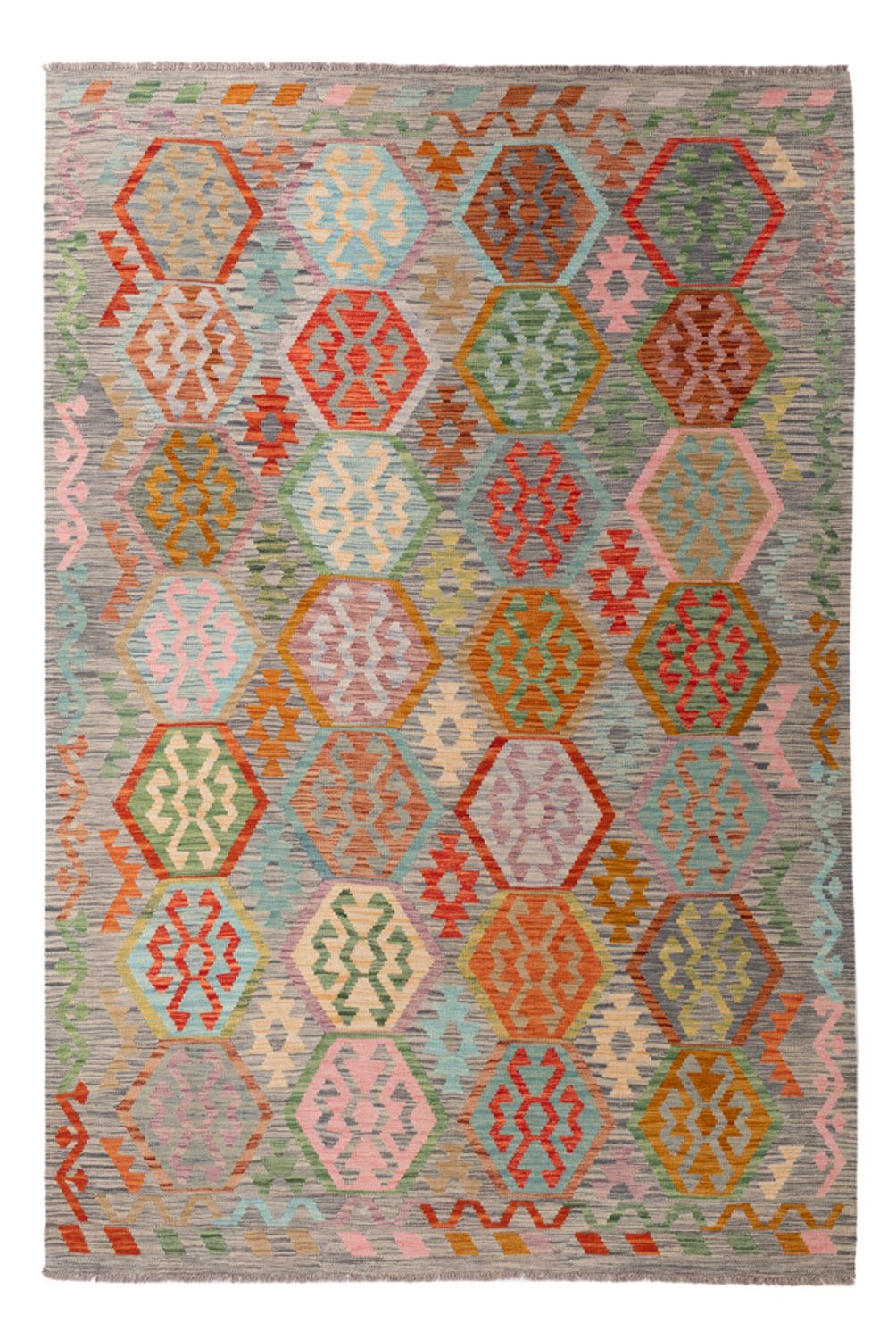 Kelim Rug - Splash - 294 x 202 cm - multicolored