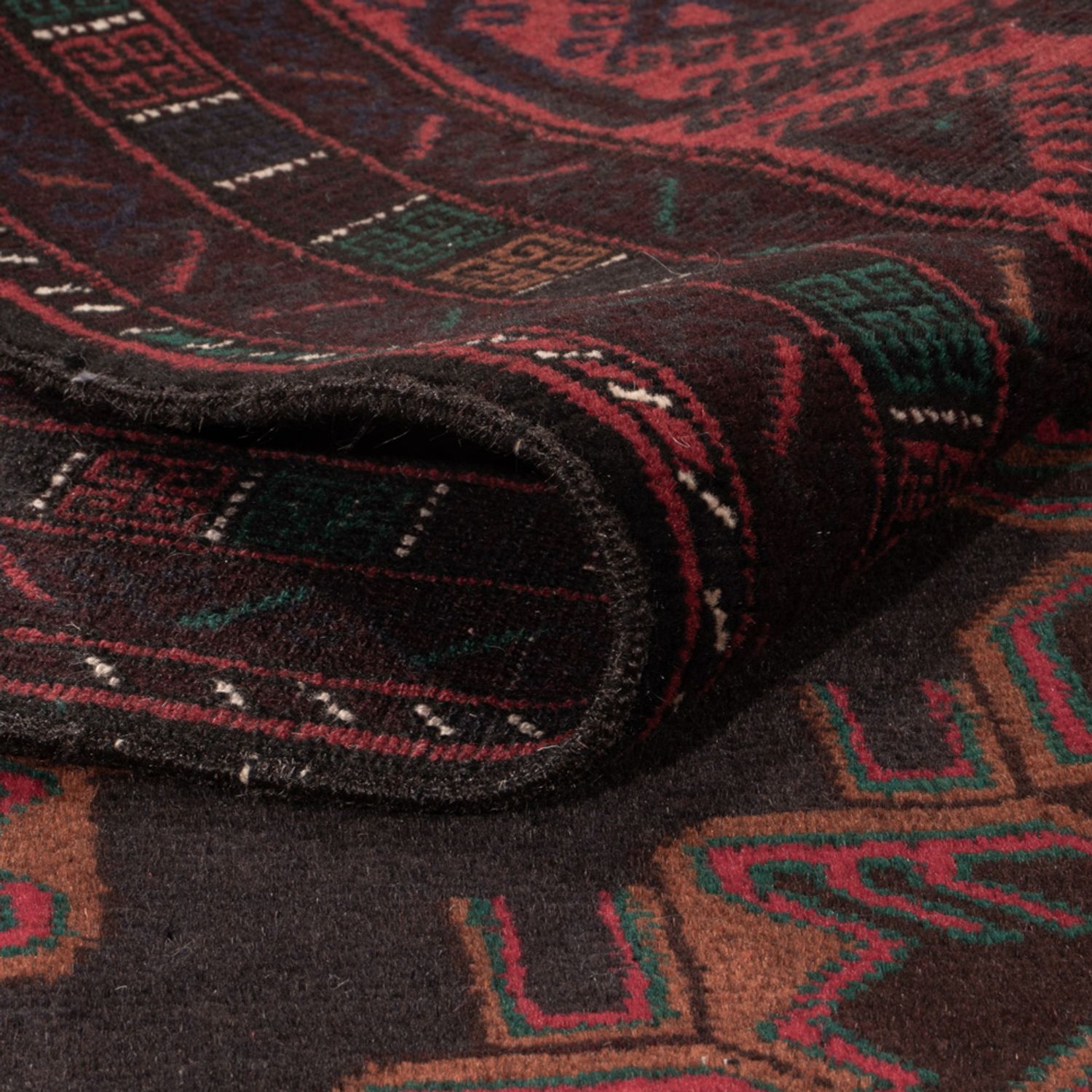 Runner Belutsch Rug - 227 x 129 cm - dark red