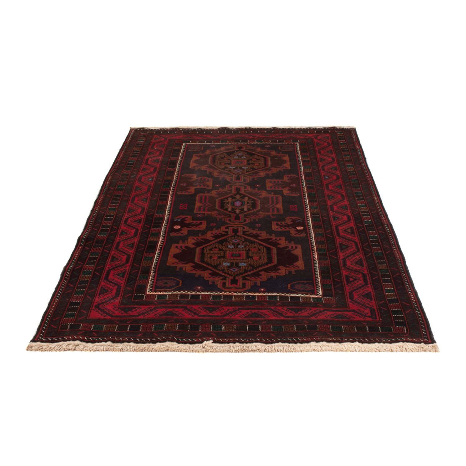 Runner Belutsch Rug - 227 x 129 cm - dark red